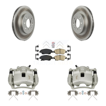 Front Disc Brake Caliper Coated Rotors And Ceramic Pads Kit For 2007-2008 Honda Fit KCG-100372N