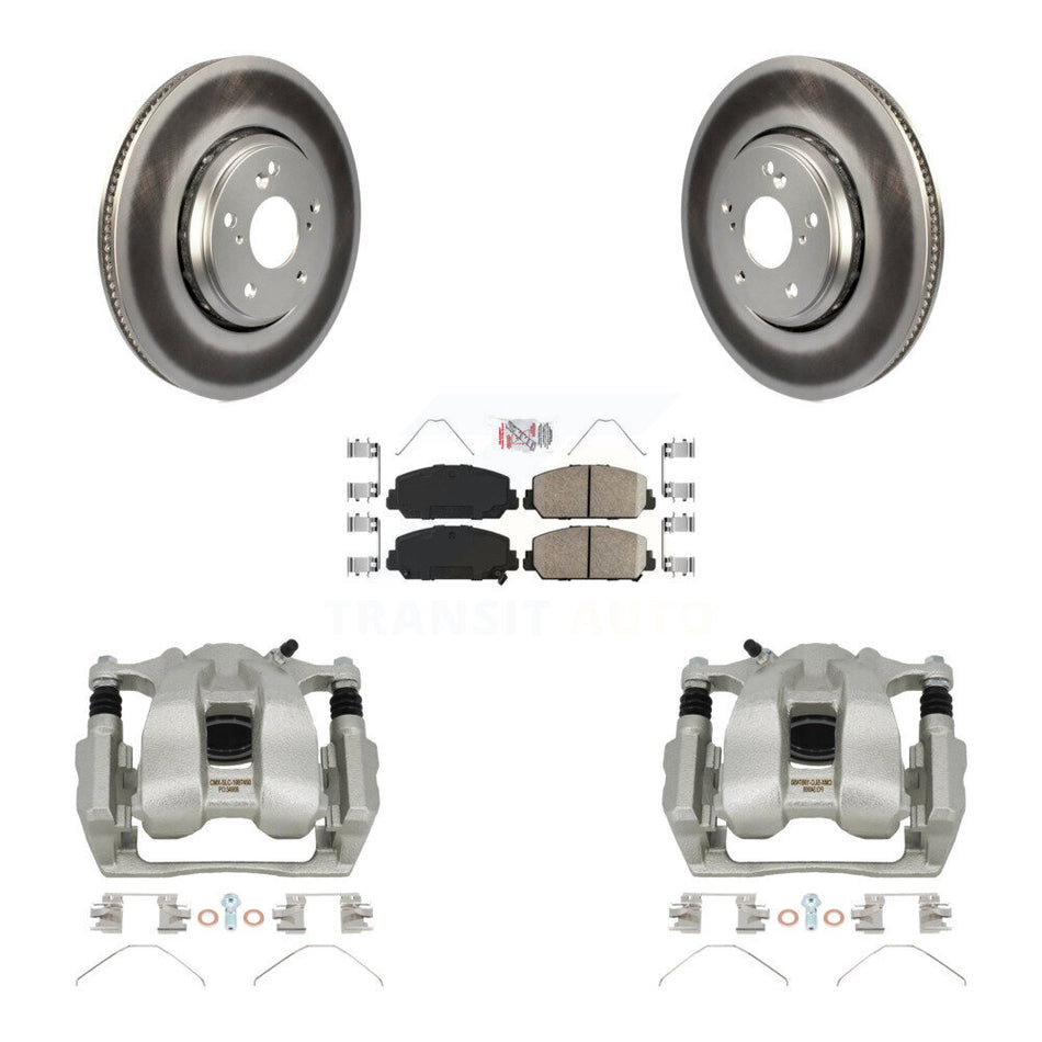 Front Disc Brake Caliper Coated Rotors And Ceramic Pads Kit For 2019-2022 Acura ILX KCG-100373N
