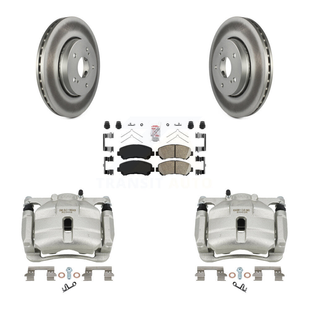 Front Disc Brake Caliper Coated Rotors And Ceramic Pads Kit For 2010-2013 Suzuki Kizashi KCG-100376N