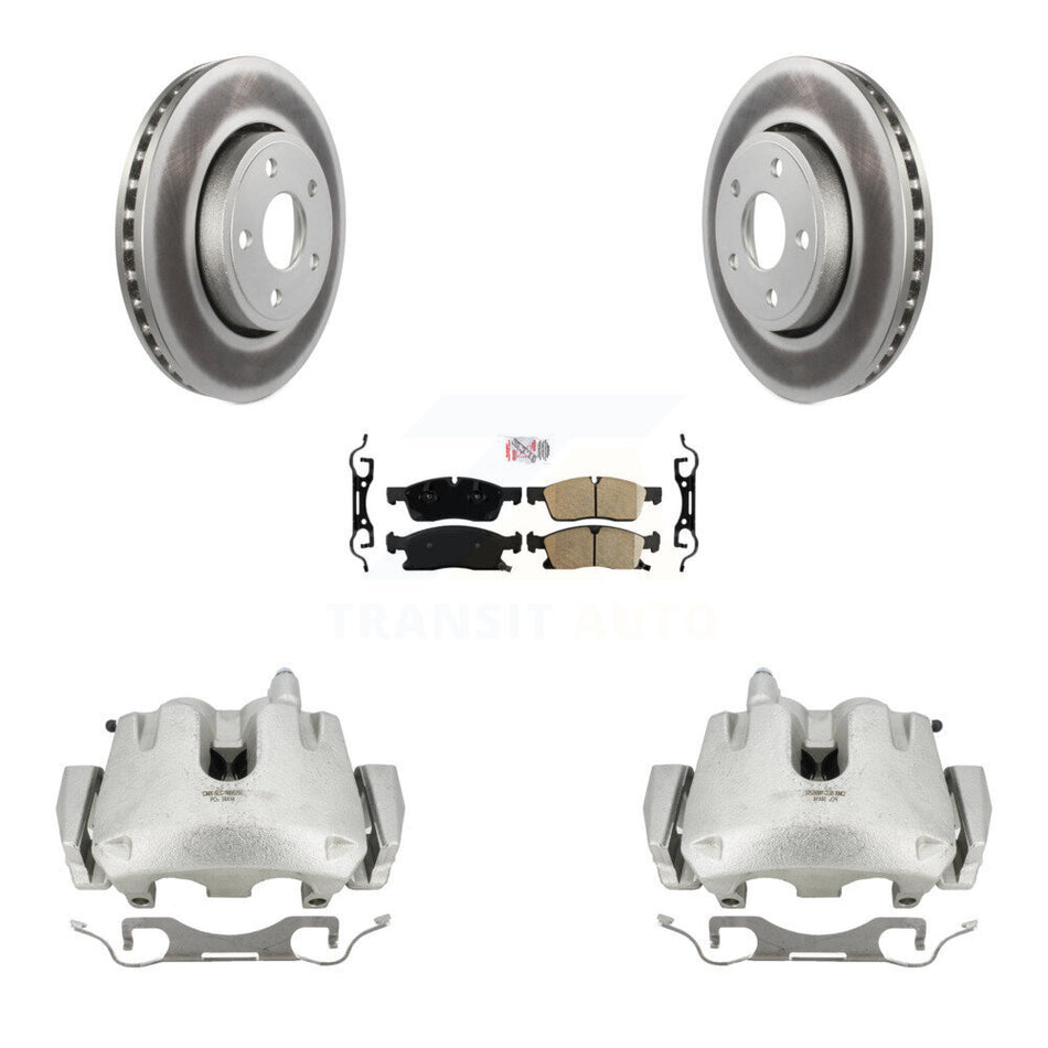 Front Disc Brake Caliper Coated Rotors And Ceramic Pads Kit For Jeep Grand Cherokee Dodge Durango KCG-100379N