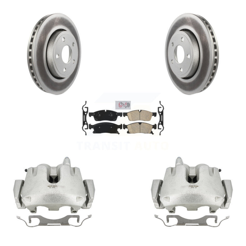 Front Disc Brake Caliper Coated Rotors And Ceramic Pads Kit For Jeep Grand Cherokee With 330mm Diameter Rotor KCG-100383N