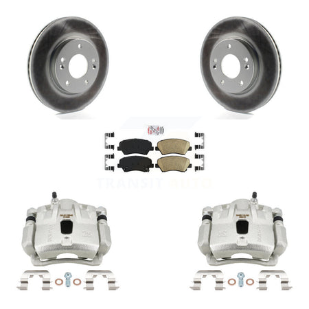 Front Disc Brake Caliper Coat Rotor & Ceramic Pad Kit For 2011-2012 Hyundai Elantra 1.8L KCG-100390N