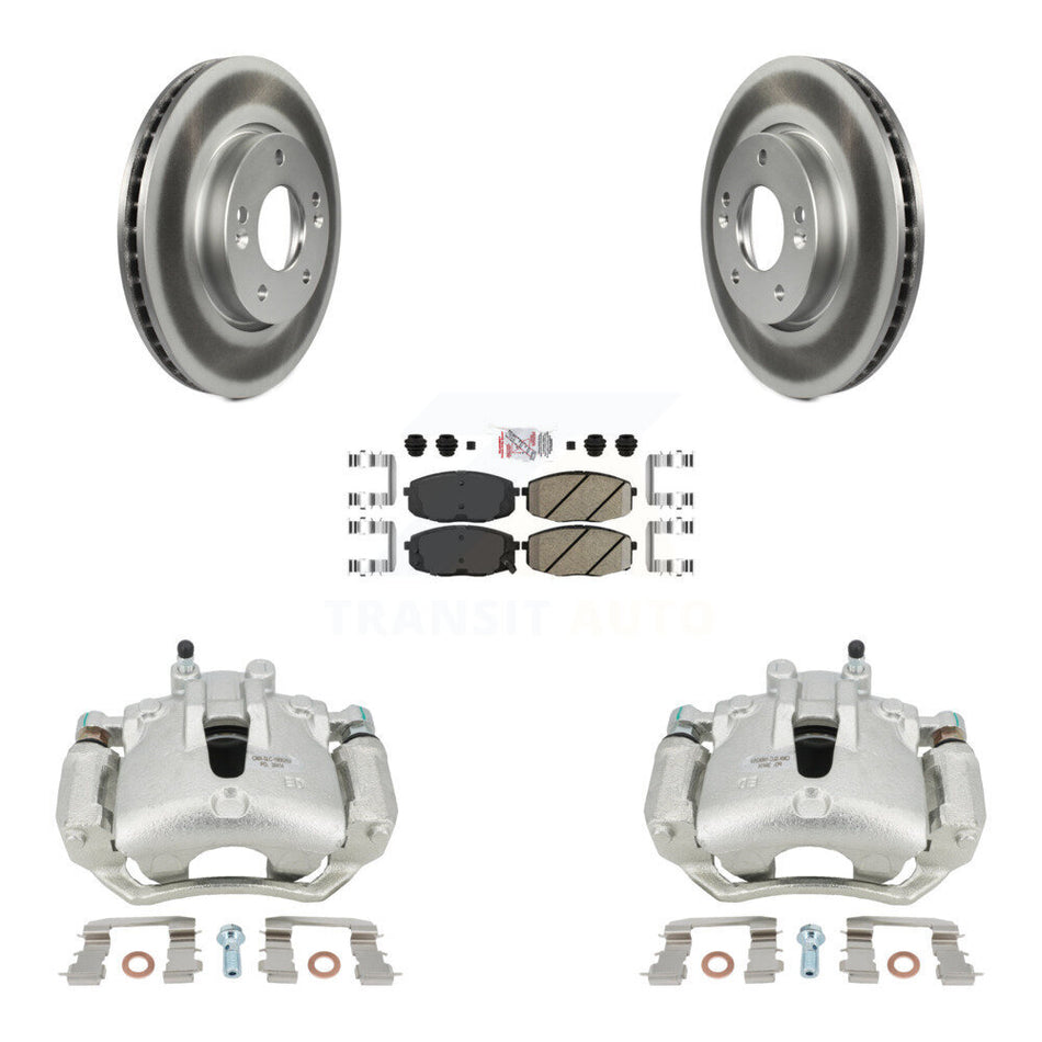 Front Disc Brake Caliper Coated Rotors And Ceramic Pads Kit For Kia Forte Koup Forte5 2.0L KCG-100392N