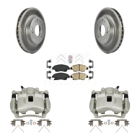 Front Disc Brake Caliper Coated Rotors And Ceramic Pads Kit For Honda Civic Acura RSX KCG-100402N