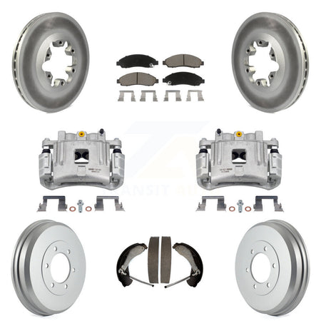 Front Rear Brake Caliper Coated Rotors Drum Ceramic Pad Kit (8Pc) For Chevrolet Colorado KCG-100405C