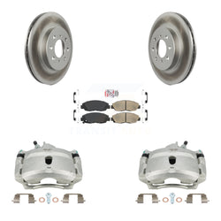 Front Disc Brake Caliper Coated Rotors And Ceramic Pads Kit For Honda Civic KCG-100406N