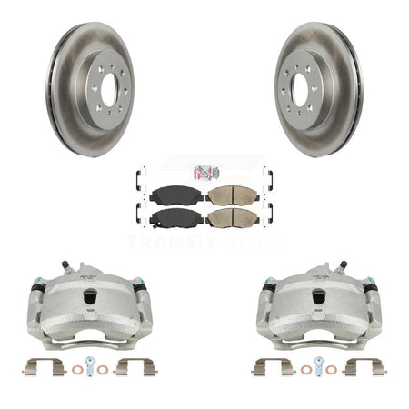 Front Disc Brake Caliper Coated Rotors And Ceramic Pads Kit For Honda Civic KCG-100406N by Transit Auto