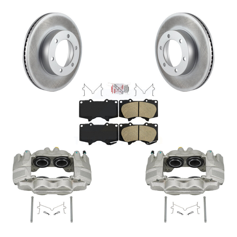 Front Brake Caliper Coat Rotor And Ceramic Pad Kit For Toyota Tundra With Casting # 13WG KCG-100414N