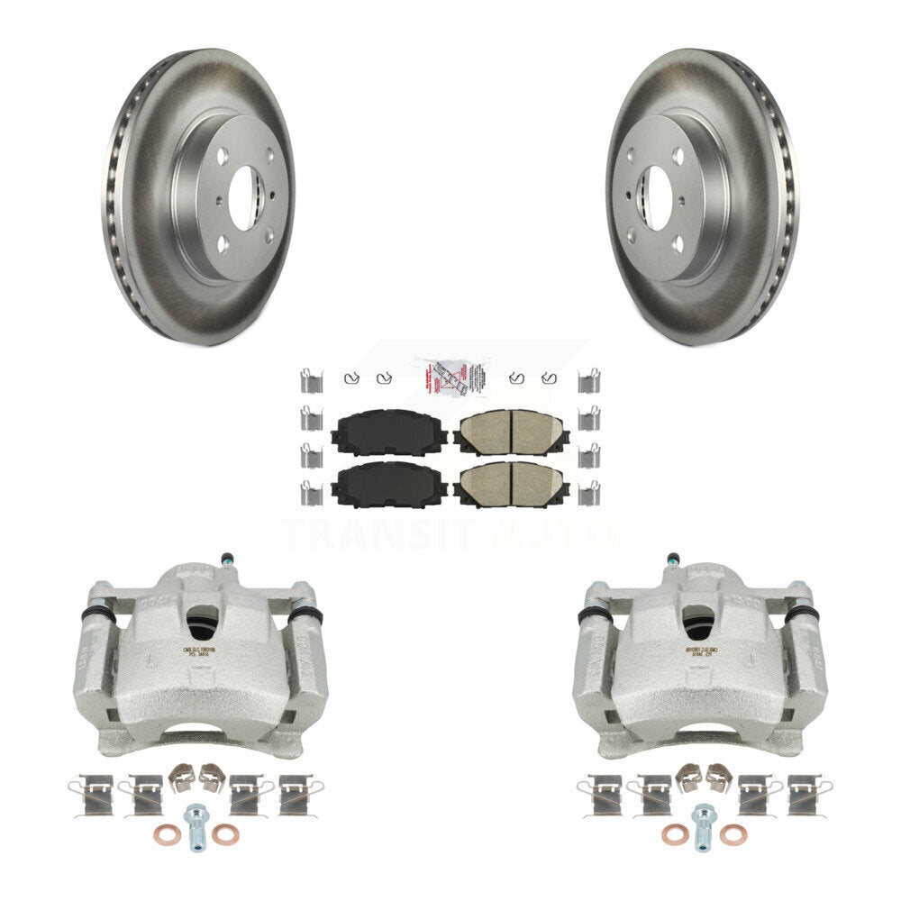 Front Disc Brake Caliper Coated Rotors And Ceramic Pads Kit For Toyota Yaris KCG-100417N