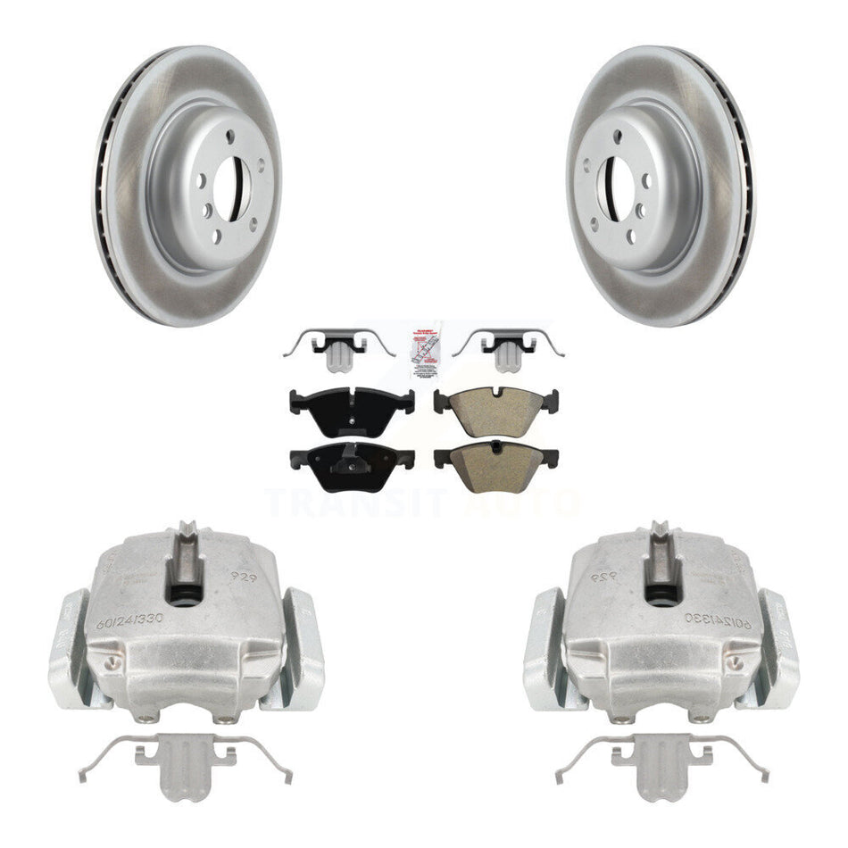 Front Disc Brake Caliper Coated Rotors And Semi-Metallic Pads Kit For BMW 528i xDrive Without Performance Brakes KCG-100420N