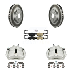 Front Disc Brake Caliper Coated Rotors And Ceramic Pads Kit For Buick LaCrosse Chevrolet Malibu Limited Regal KCG-100423N