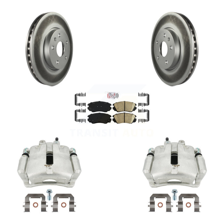 Front Disc Brake Caliper Coated Rotors And Ceramic Pads Kit For Buick LaCrosse Chevrolet Malibu Limited Regal KCG-100423N