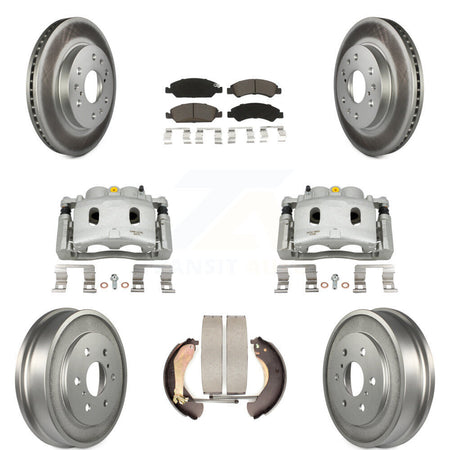 Front Rear Brake Caliper Coated Rotors Drum Ceramic Pad Kit (8Pc) For Chevrolet GMC 1500 KCG-100424C