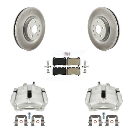 Front Disc Brake Caliper Coated Rotors And Semi-Metallic Pads Kit For 2014-2017 Buick Regal 2.4L With Brembo Calipers KCG-100429N by Transit Auto