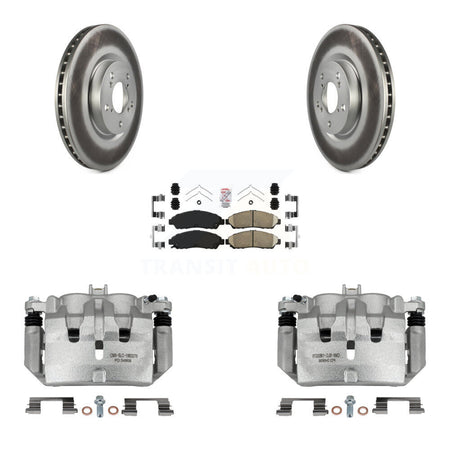 Front Disc Brake Caliper Coated Rotors And Ceramic Pads Kit For Acura MDX ZDX KCG-100433N