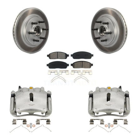 Front Brake Caliper Coat Rotors Semi-Metallic Pad Kit For Ford F-150 Lincoln Mark LT RWD KCG-100433S