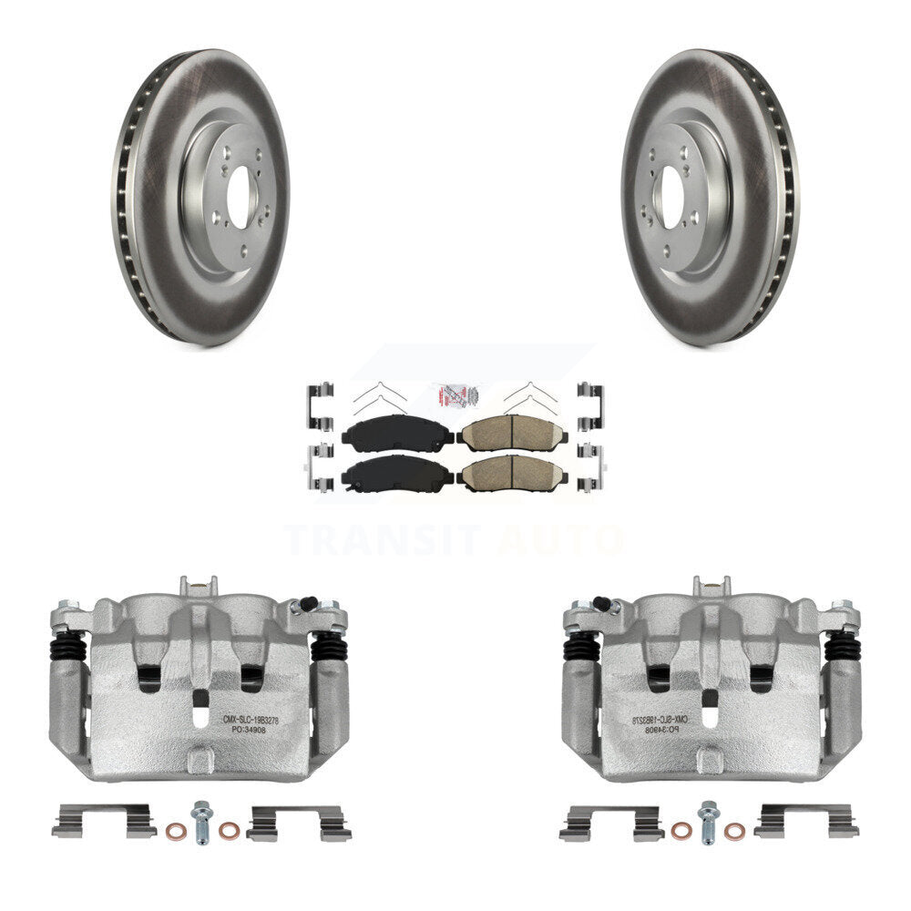 Front Disc Brake Caliper Coated Rotors And Ceramic Pads Kit For Acura MDX ZDX KCG-100434N