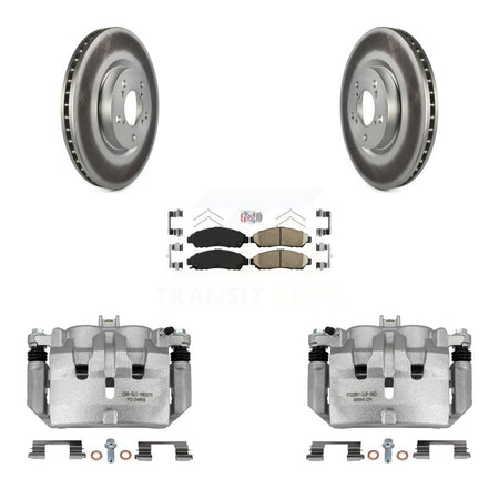 Front Disc Brake Caliper Coated Rotors And Ceramic Pads Kit For Acura MDX ZDX KCG-100434N