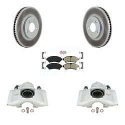 Front Disc Brake Caliper Coated Rotors And Ceramic Pads Kit For 1997-1999 Cadillac DeVille rear brakes With Heavy Duty Brakes KCG-100436N