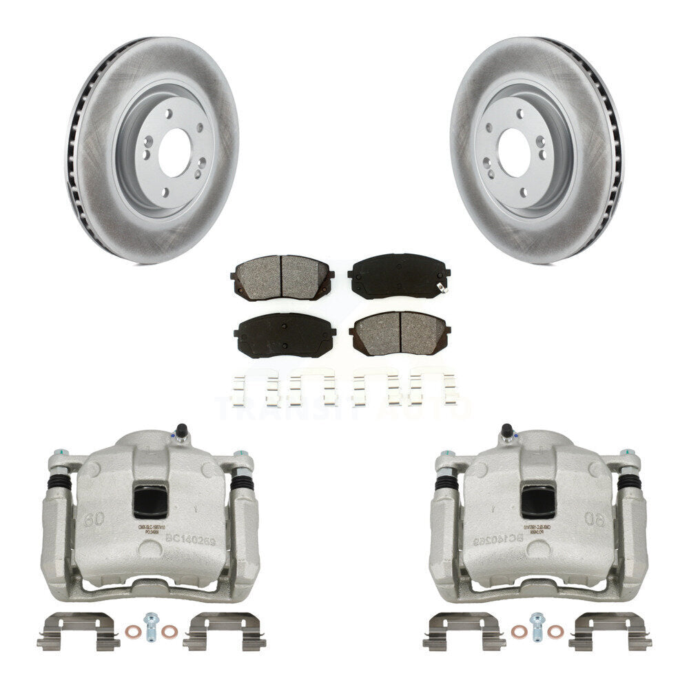 Front Brake Caliper Coat Rotor Semi-Metallic Pad Kit For 16 Hyundai Tucson From 05 08 15 KCG-100437S