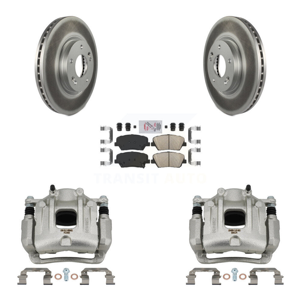 Front Disc Brake Caliper Coat Rotor And Ceramic Pad Kit For Hyundai Santa Fe Kia Sorento KCG-100438N