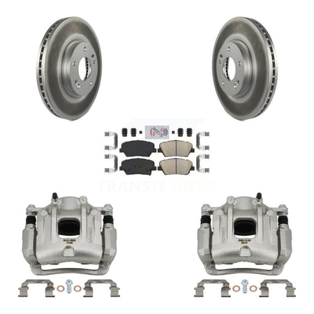 Front Disc Brake Caliper Coat Rotor And Ceramic Pad Kit For Hyundai Santa Fe Kia Sorento KCG-100438N