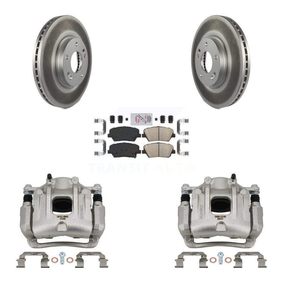 Front Disc Brake Caliper Coat Rotor And Ceramic Pad Kit For Hyundai Santa Fe Kia Sorento KCG-100438N