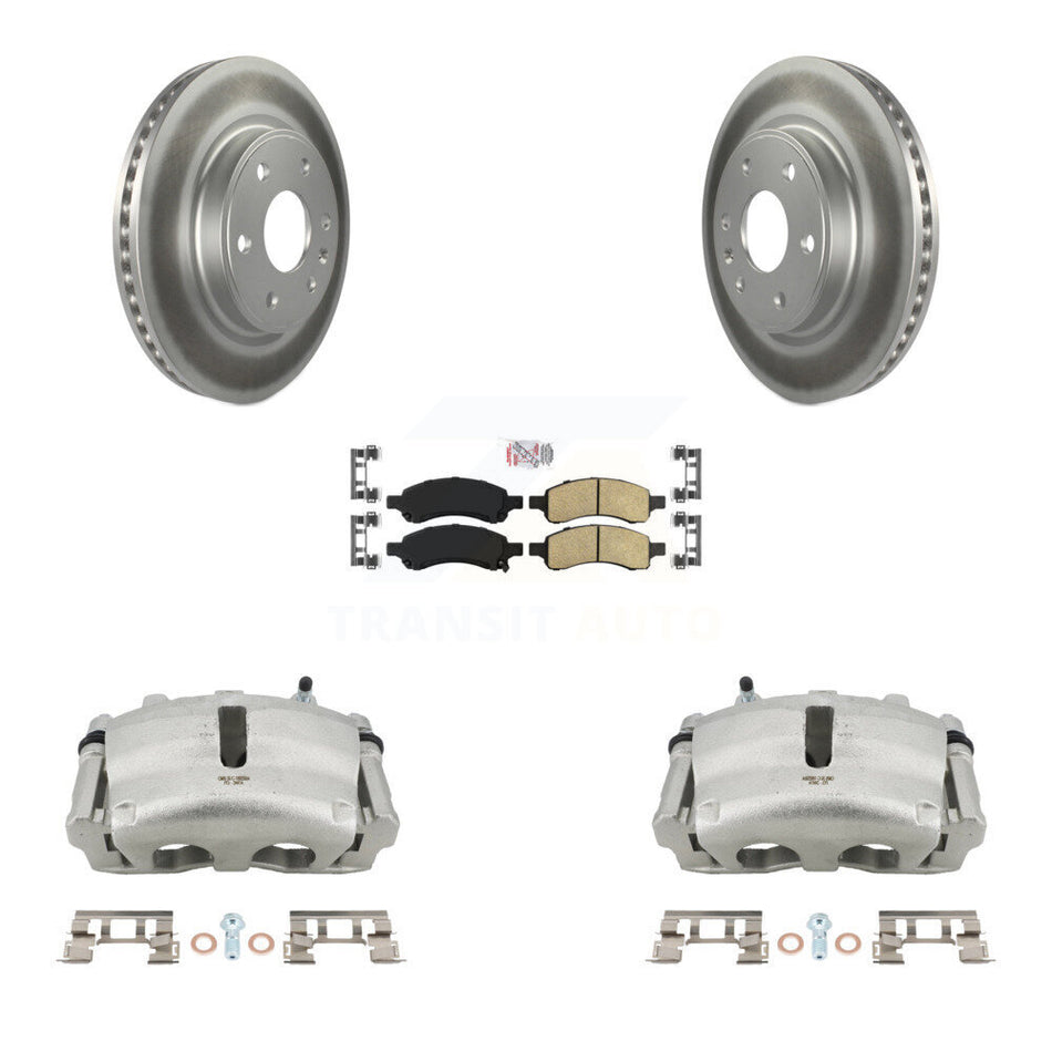 Front Brake Caliper Coat Rotors & Ceramic Pad Kit For GMC Acadia Buick Enclave Chevrolet KCG-100439N