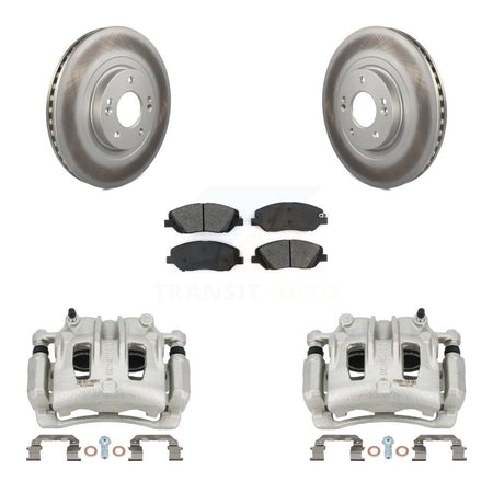 Front Disc Brake Caliper Coated Rotors And Semi-Metallic Pad Kit For Hyundai Santa Fe XL KCG-100439S