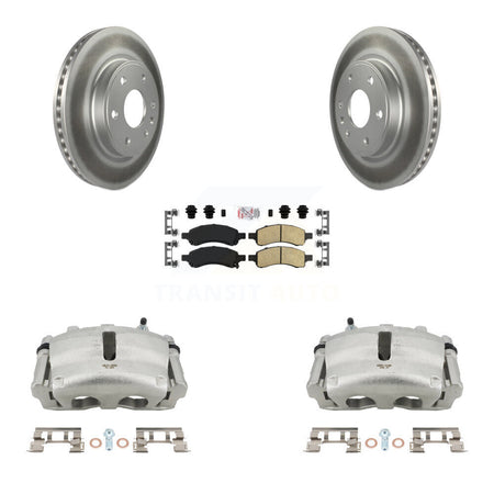 Front Brake Caliper Coat Rotors & Ceramic Pad Kit For GMC Acadia Buick Enclave Chevrolet KCG-100440N