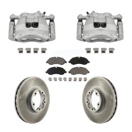 Front Disc Brake Caliper Coated Rotors And Ceramic Pads Kit For Ford Transit-350 HD KCG-100441C