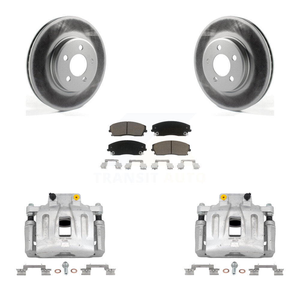 Front Brake Caliper Coat Rotor Ceramic Pad Kit For Chrysler 300 Dodge Charger Challenger KCG-100442C