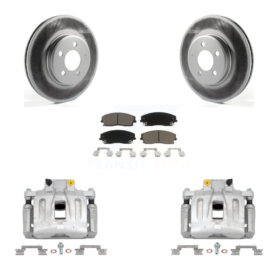 Front Brake Caliper Coat Rotor Ceramic Pad Kit For Chrysler 300 Dodge Charger Challenger KCG-100442C
