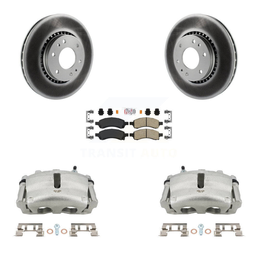 Front Brake Caliper Coat Rotors & Ceramic Pad Kit For Chevrolet Trailblazer GMC Envoy XL KCG-100442N