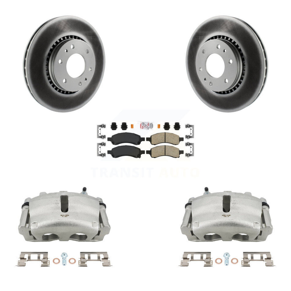 Front Brake Caliper Coat Rotors & Ceramic Pad Kit For Chevrolet Trailblazer GMC Envoy XL KCG-100442N