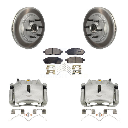 Front Brake Caliper Coat Rotors Semi-Metallic Pad Kit For Ford F-150 Lincoln Mark LT RWD KCG-100443P