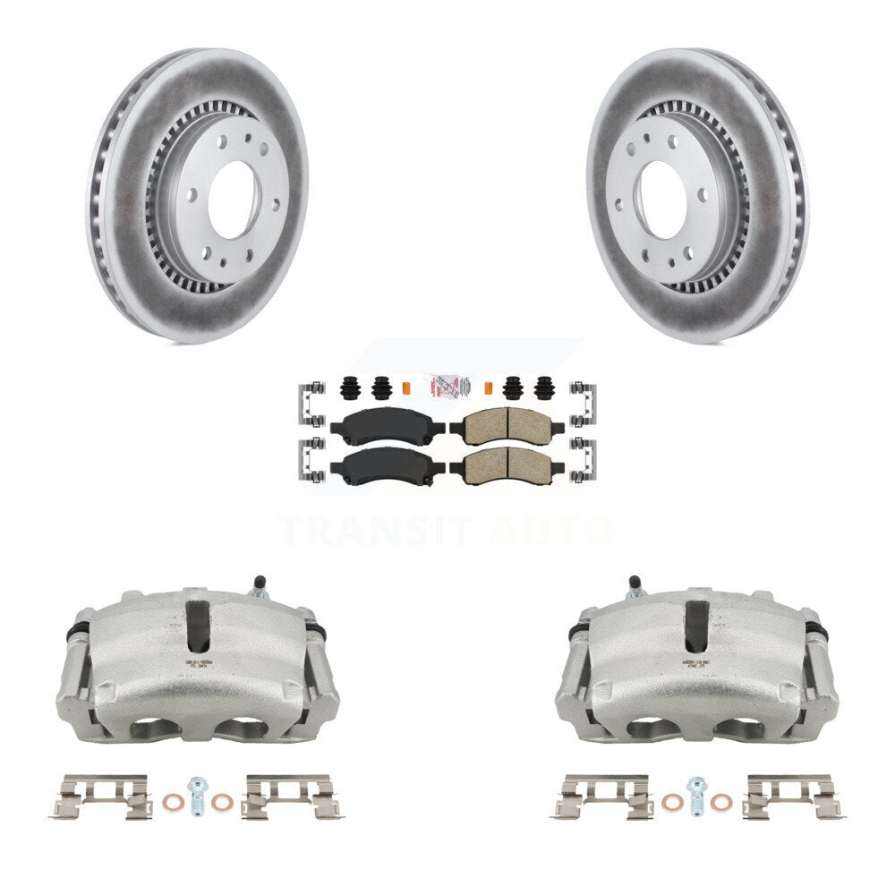 Front Brake Caliper Coat Rotor Ceramic Pad Kit For Chevrolet Trailblazer GMC Envoy Buick KCG-100444N