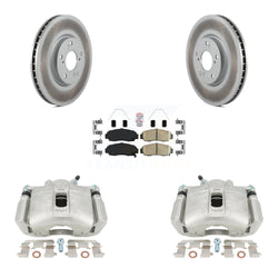 Front Disc Brake Caliper Coated Rotors And Ceramic Pads Kit For 2004-2005 Acura TL Automatic transmission KCG-100445N