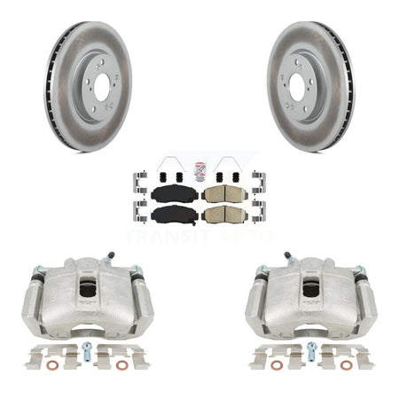 Front Disc Brake Caliper Coated Rotors And Ceramic Pads Kit For 2004-2005 Acura TL Automatic transmission KCG-100445N by Transit Auto