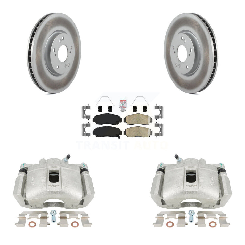 Front Disc Brake Caliper Coated Rotors And Ceramic Pads Kit For 2004-2005 Acura TL Automatic transmission KCG-100445N