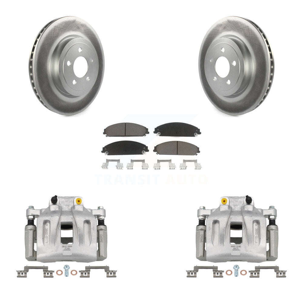 Front Brake Caliper Coat Rotor And Ceramic Pad Kit For Chrysler 300 Dodge Charger Magnum KCG-100446C