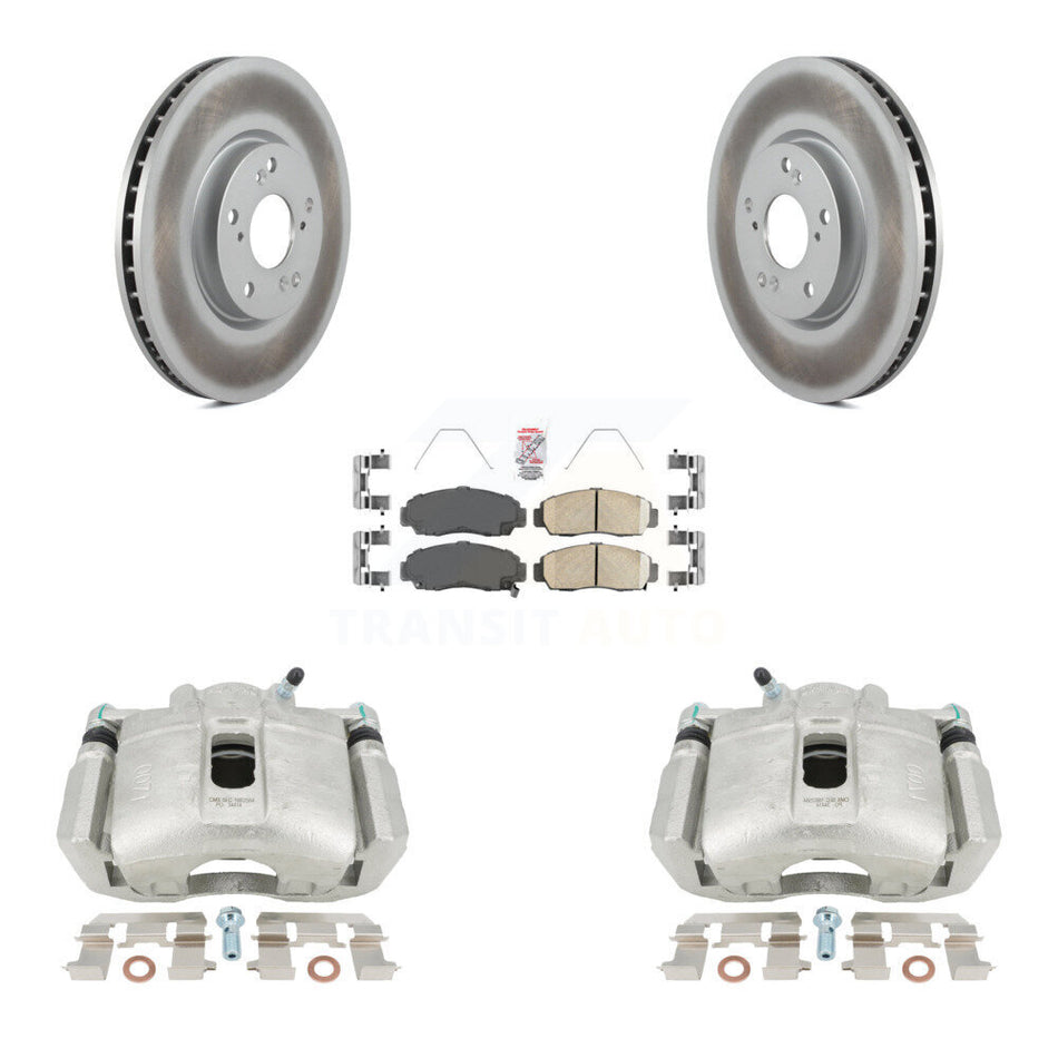Front Disc Brake Caliper Coated Rotors And Ceramic Pads Kit For 2004-2005 Acura TL Automatic transmission KCG-100446N
