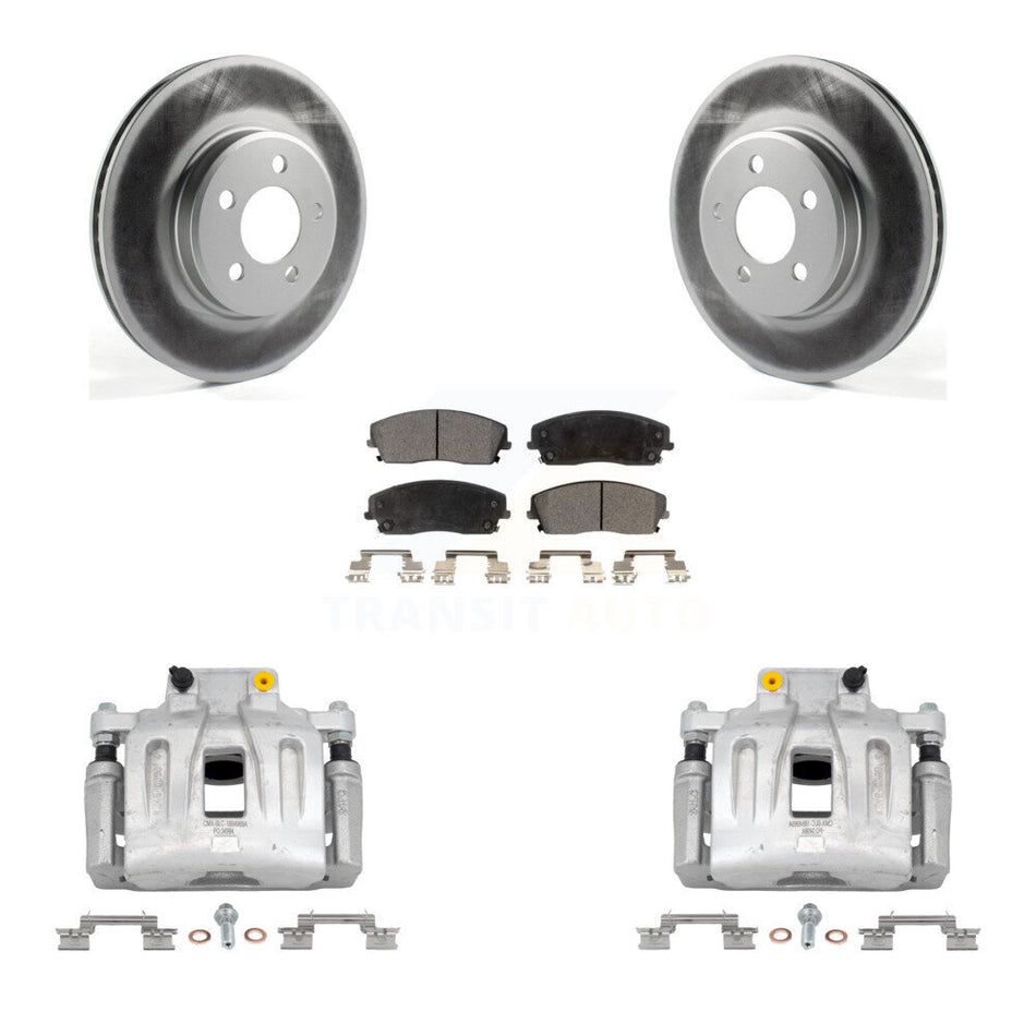 Front Brake Caliper Coat Rotor Ceramic Pad Kit For Chrysler 300 Dodge Charger Challenger KCG-100447T