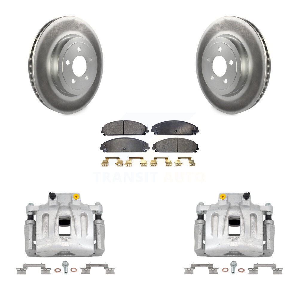 Front Brake Caliper Coat Rotor Ceramic Pad Kit For Chrysler 300 Dodge Charger Challenger KCG-100448T