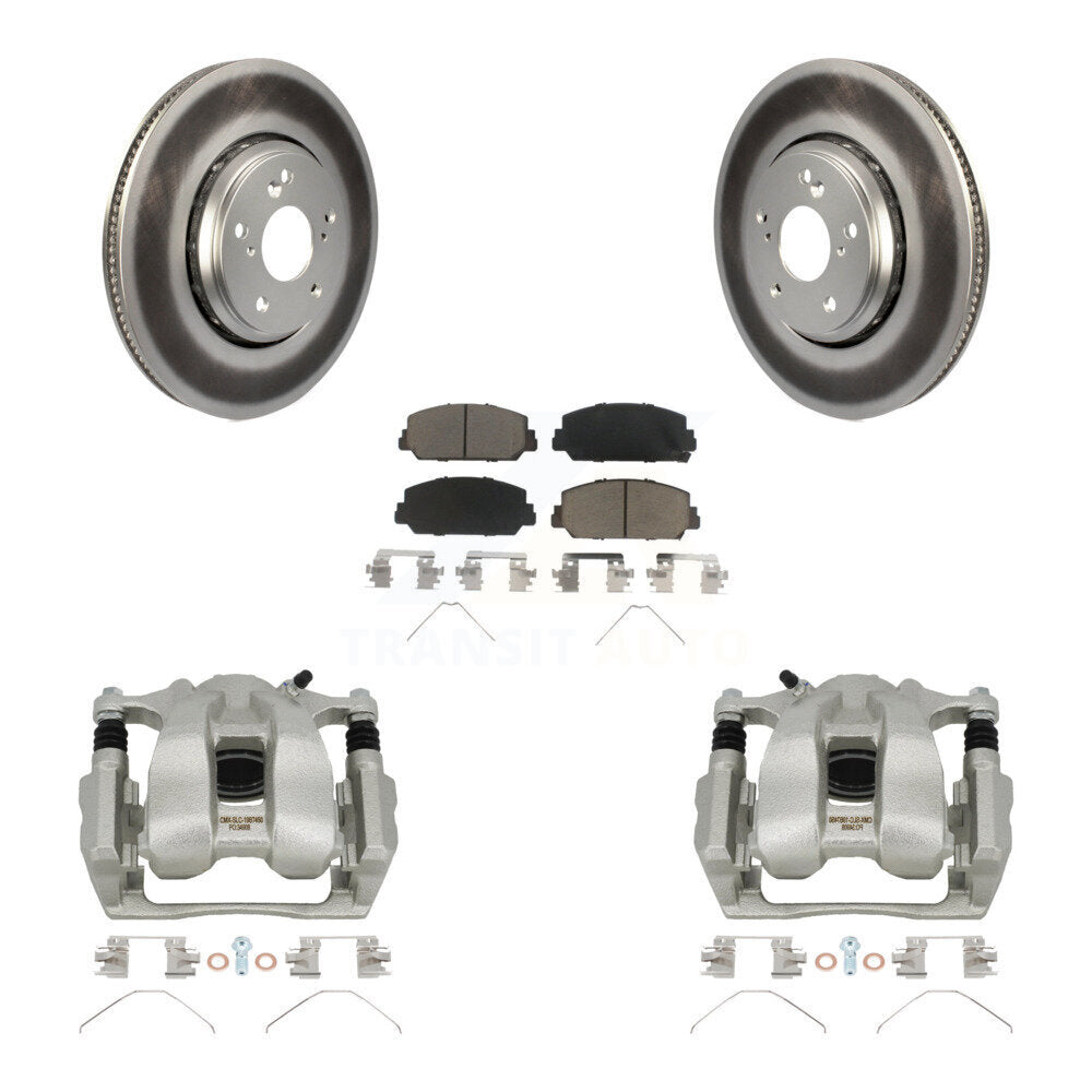 Front Disc Brake Caliper Coated Rotors And Ceramic Pads Kit For Honda Accord Acura ILX KCG-100450C
