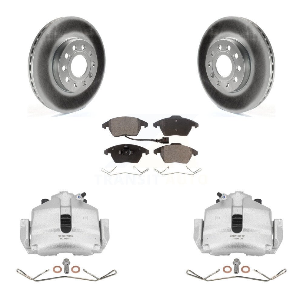 Front Brake Caliper Coat Rotor Semi-Metallic Pad Kit For Volkswagen Jetta Golf Beetle A3 KCG-100450P