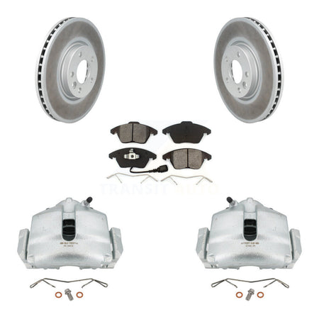 Front Disc Brake Caliper Coated Rotors And Semi-Metallic Pads Kit For Volkswagen CC KCG-100450S