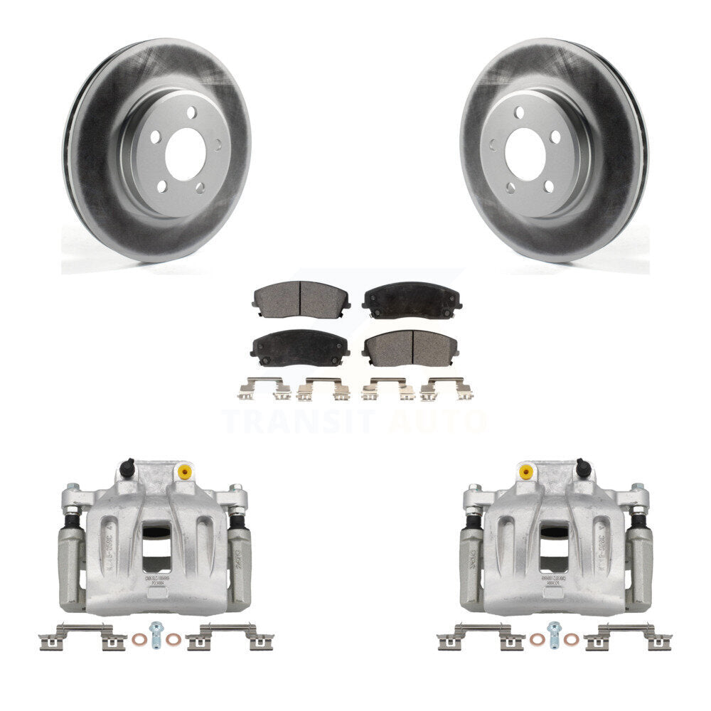 Front Brake Caliper Coat Rotor Ceramic Pad Kit For Dodge Chrysler 300 Charger Challenger KCG-100450T