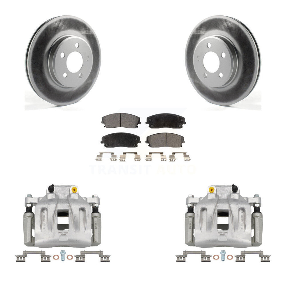 Front Brake Caliper Coat Rotor Ceramic Pad Kit For Dodge Chrysler 300 Charger Challenger KCG-100450T