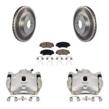Front Brake Caliper Coat Rotor Ceramic Pad Kit For Honda Civic Accord Fit Acura ILX CR-Z KCG-100451C